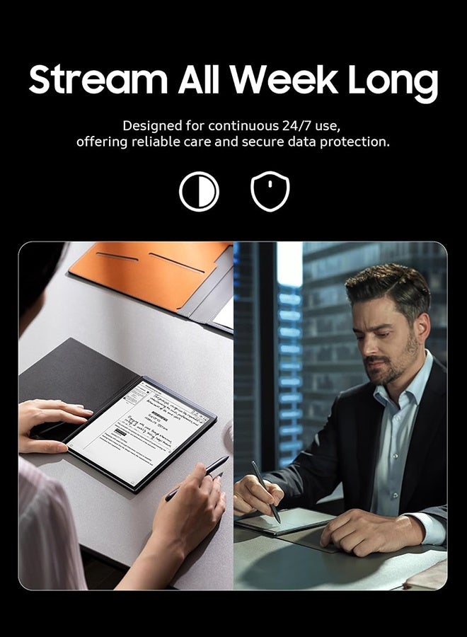 iFLYTEK تابلت AINOTE Air 2 بالحبر مع قلم ستايلس، تحويل الصوت إلى نص، ترجمة لغات، نظام أندرويد، مع سماعات أذن لاسلكية Viaim RecDot الذكية باللون الأسود - Image 4